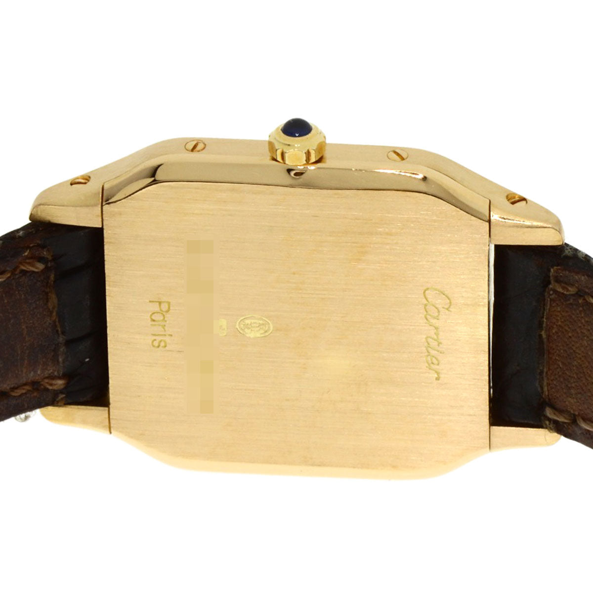 CARTIER Santos Dumont SM Watches W1505556 K18 Yellow Gold/Leather Ladies