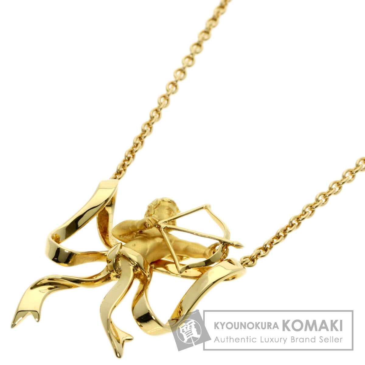Carrera y Carrera Angel ribbon motif Necklace K18 Yellow Gold Ladies [Used]