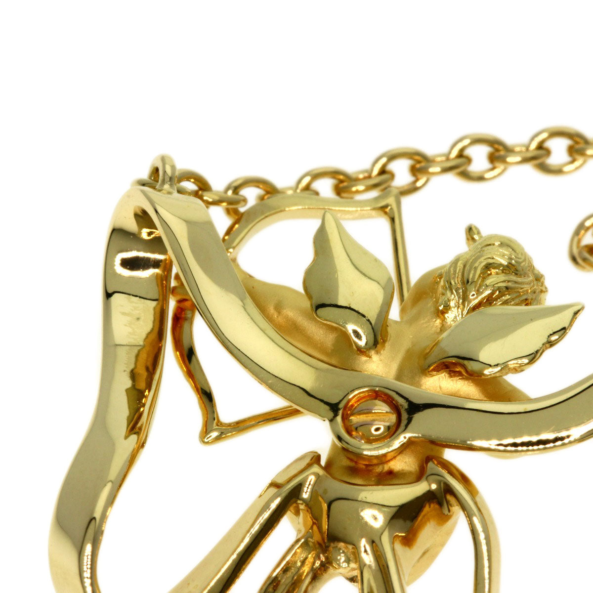 Carrera y Carrera Angel ribbon motif Necklace K18 Yellow Gold Ladies [Used]