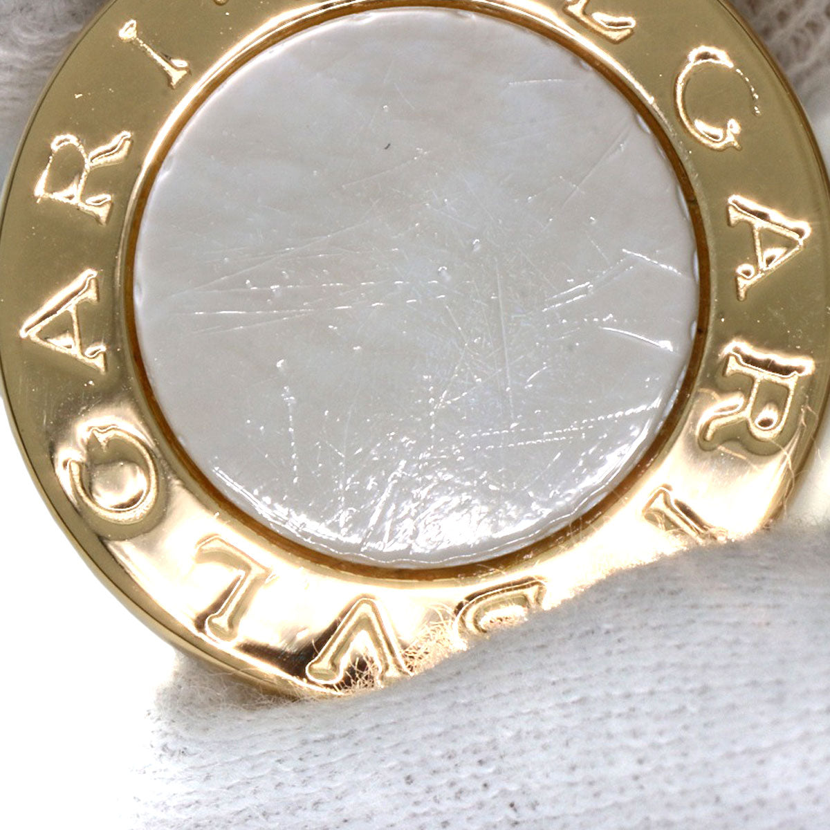 BVLGARI BVLGARI BVLGARI white shell Ring K18 Yellow Gold Ladies [Used]