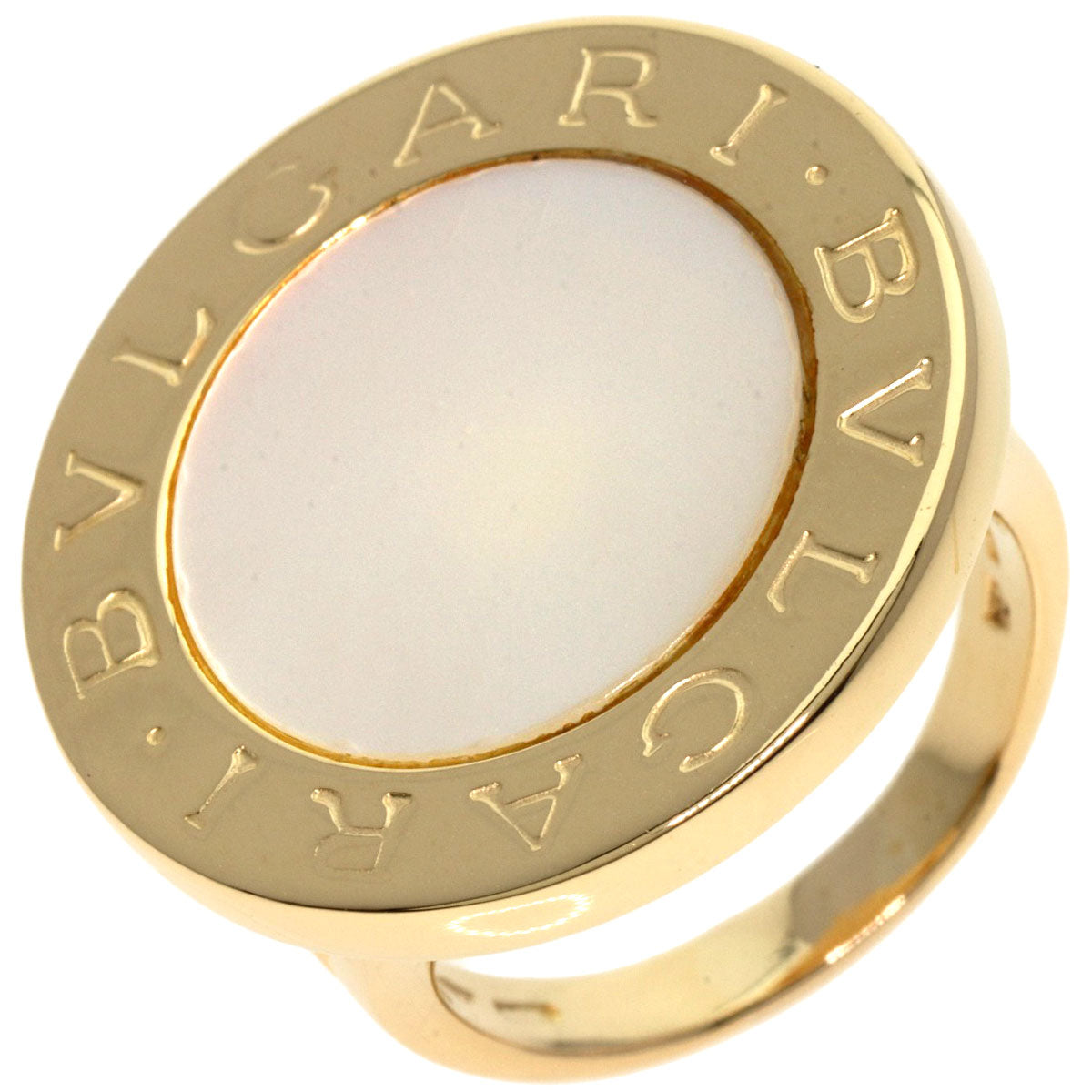 BVLGARI BVLGARI BVLGARI white shell Ring K18 Yellow Gold Ladies [Used]