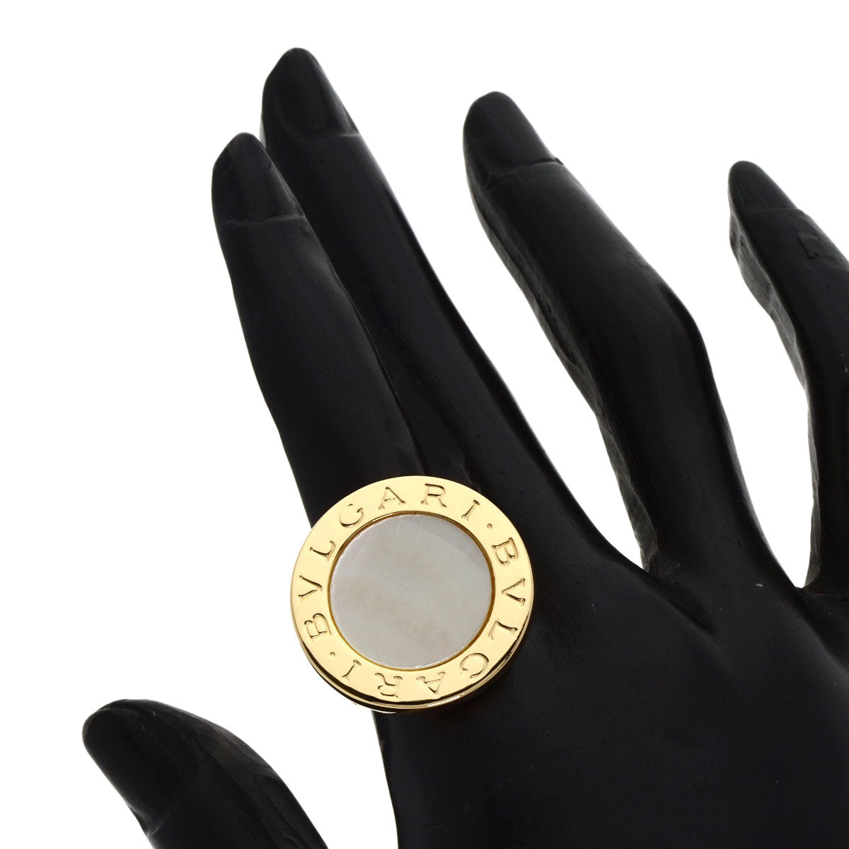 BVLGARI BVLGARI BVLGARI white shell Ring K18 Yellow Gold Ladies [Used]