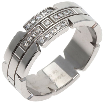 CARTIER   Ring Tank Francaise Diamond #61 K18 White Gold Ladies