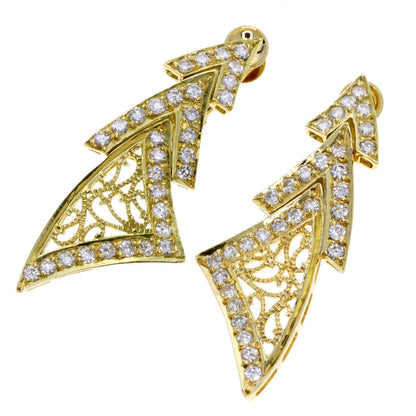 Diamond Earring K18 Yellow Gold 8.2g　Ladies