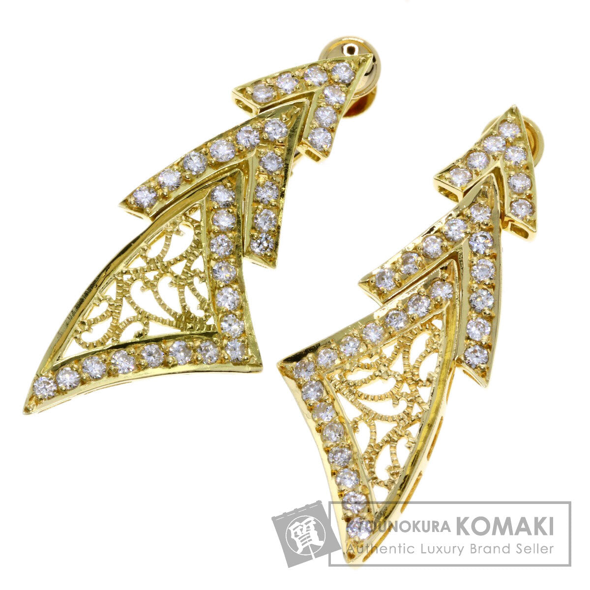 Diamond Earring K18 Yellow Gold 8.2g　Ladies