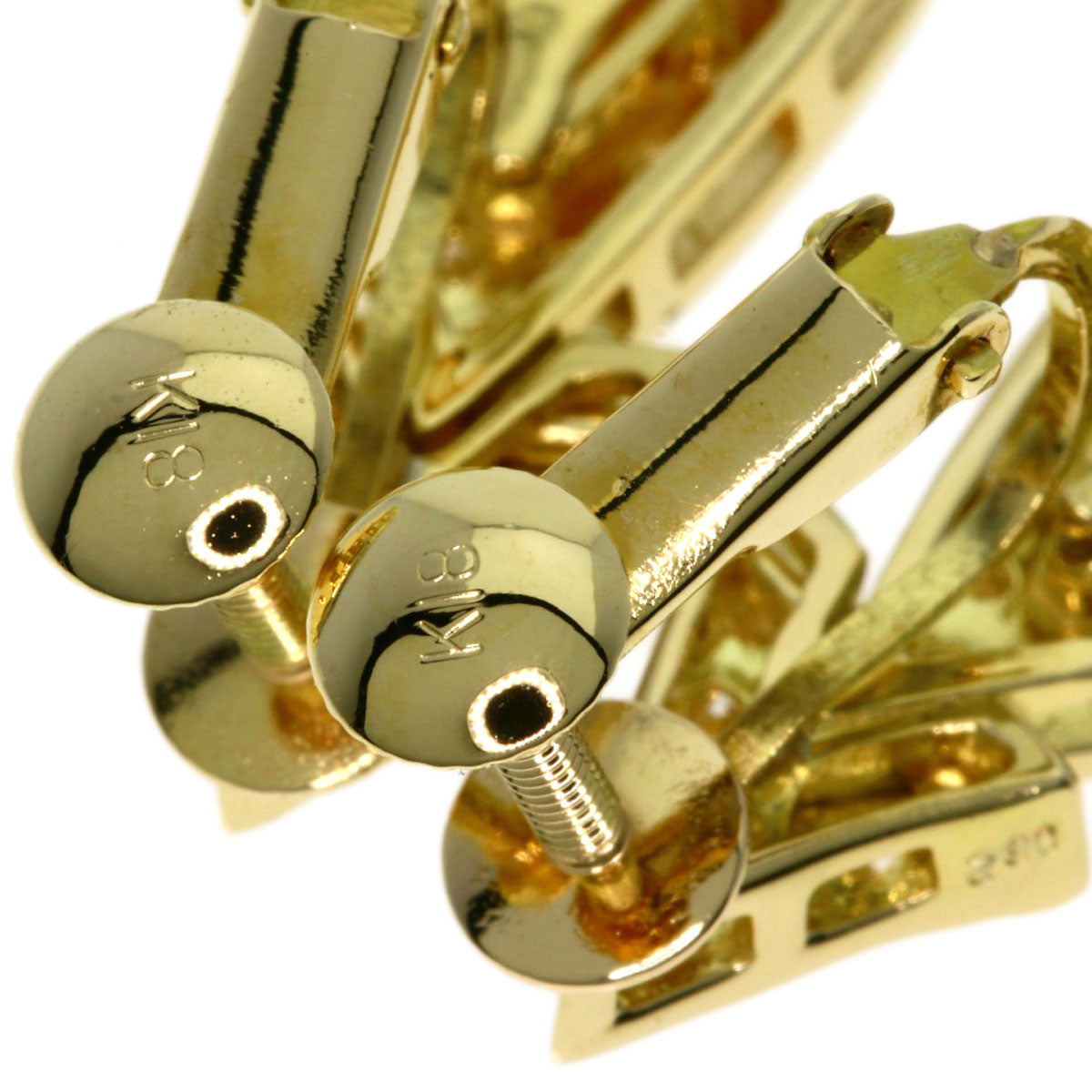 Diamond Earring K18 Yellow Gold 8.2g　Ladies