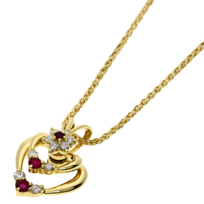 WALTHAM   Necklace Ruby Diamond K18 Yellow Gold Ladies