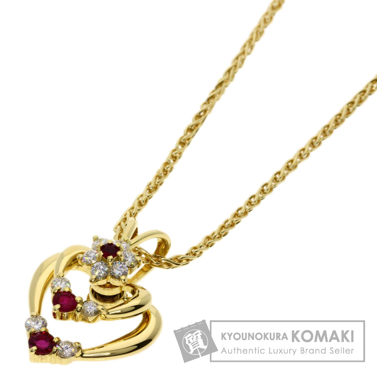 WALTHAM   Necklace Ruby Diamond K18 Yellow Gold Ladies