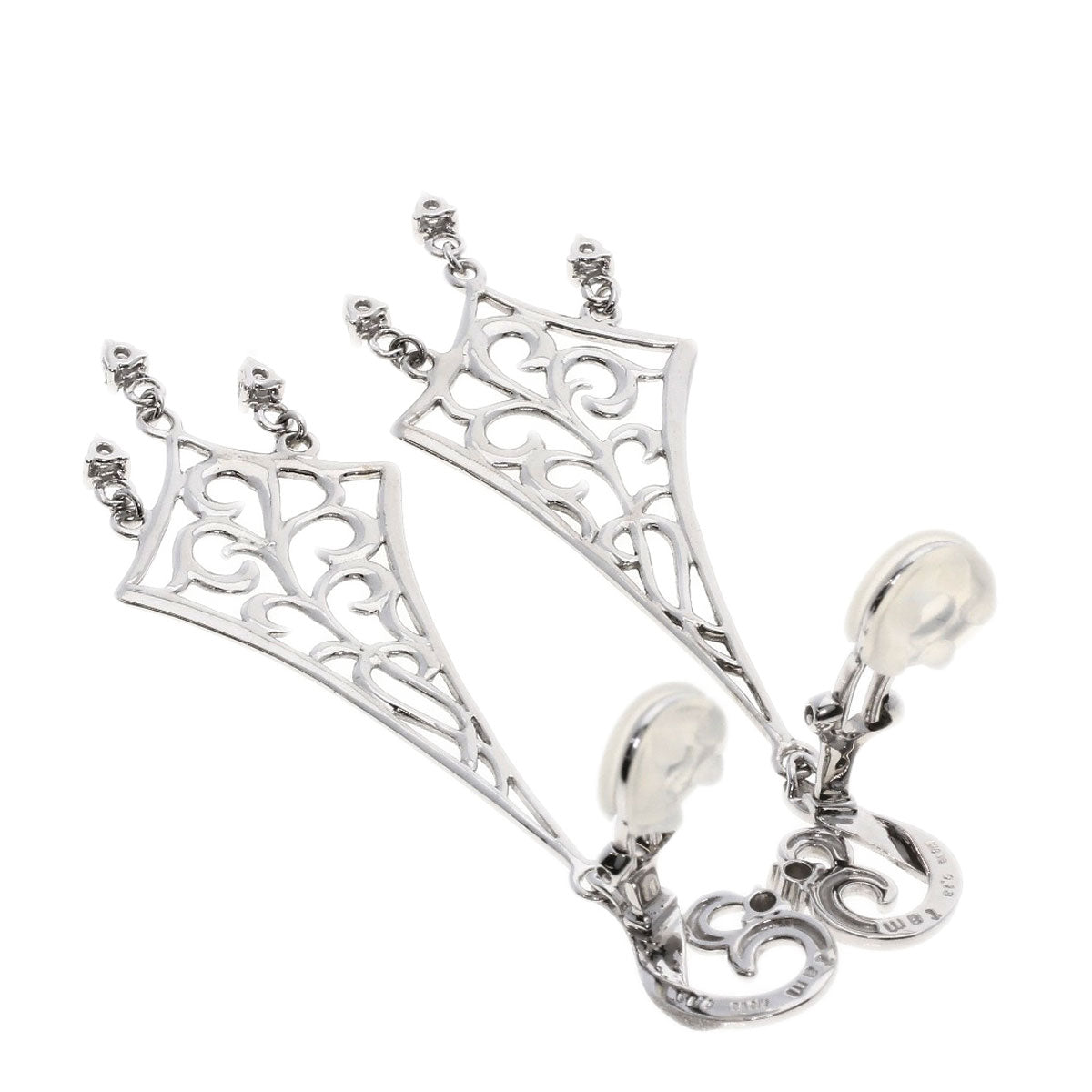 0.13ct tam Tamura Muneyoshi Diamond Earring K18 White Gold 10.2g　Ladies