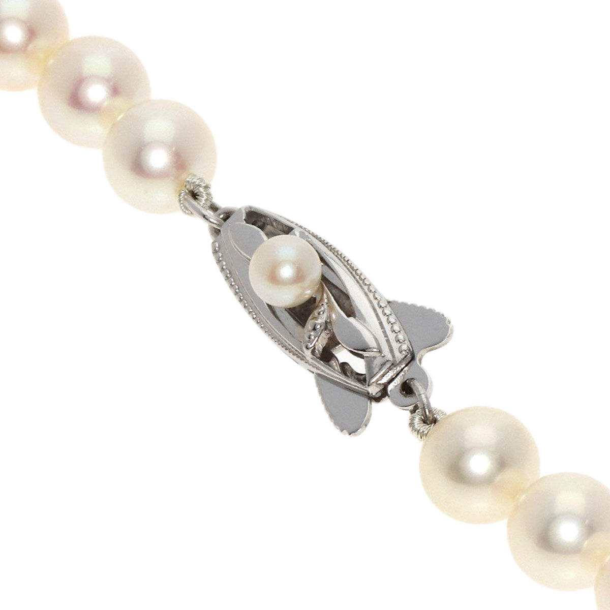 MIKIMOTO Pearl Pearl Necklace K14 White Gold Ladies [Used]