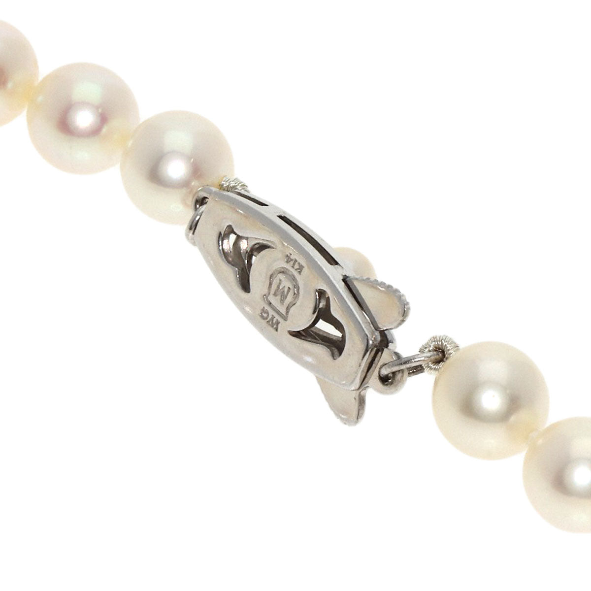 MIKIMOTO Pearl Pearl Necklace K14 White Gold Ladies [Used]