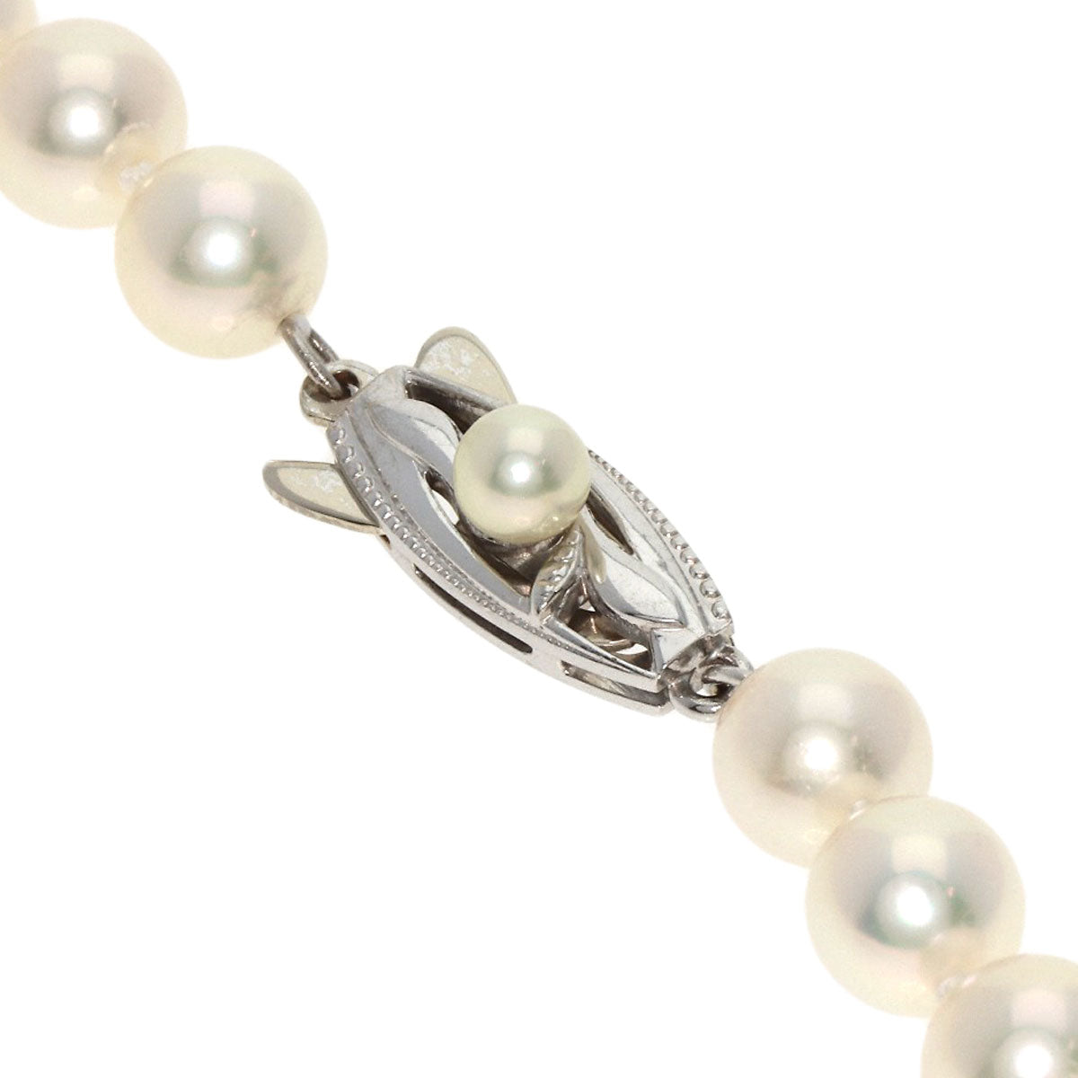 MIKIMOTO Pearl Pearl Earring 2-piece set Necklace K14 White Gold Ladies [Used]
