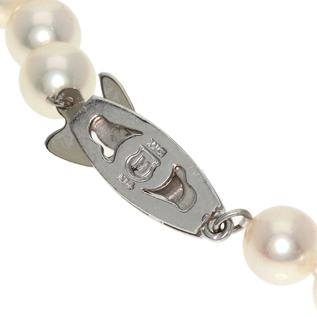 MIKIMOTO Pearl Pearl Earring 2-piece set Necklace K14 White Gold Ladies [Used]