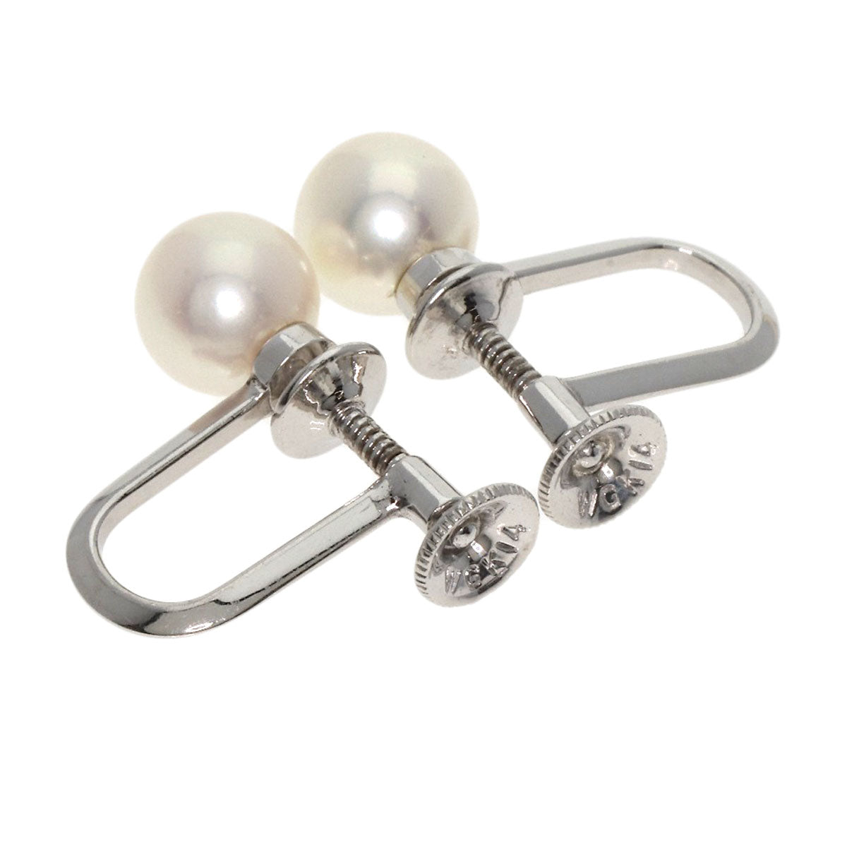 MIKIMOTO Pearl Pearl Earring 2-piece set Necklace K14 White Gold Ladies [Used]