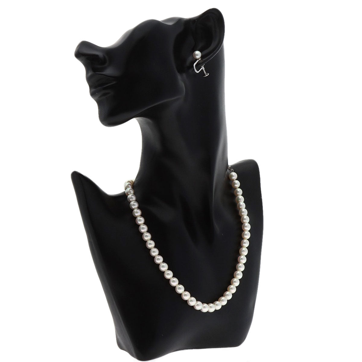 MIKIMOTO Pearl Pearl Earring 2-piece set Necklace K14 White Gold Ladies [Used]