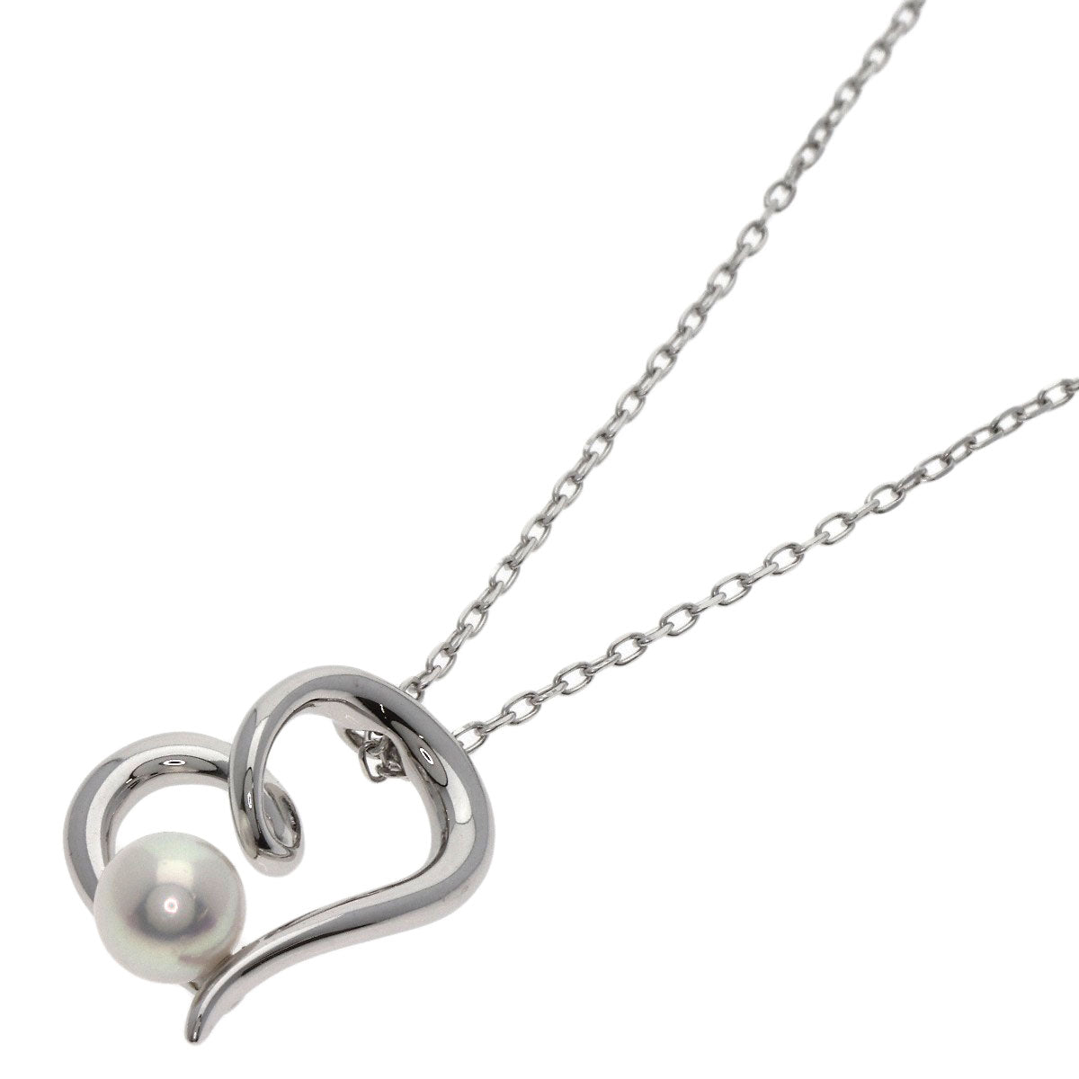 MIKIMOTO   Necklace Pearl Pearl heart motif K18 White Gold Ladies