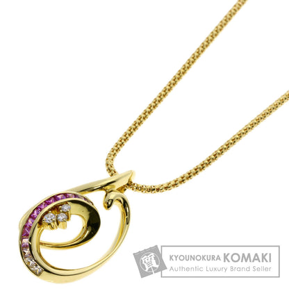 Jeunet   Necklace Pink Sapphire Diamond K18 Yellow Gold Ladies