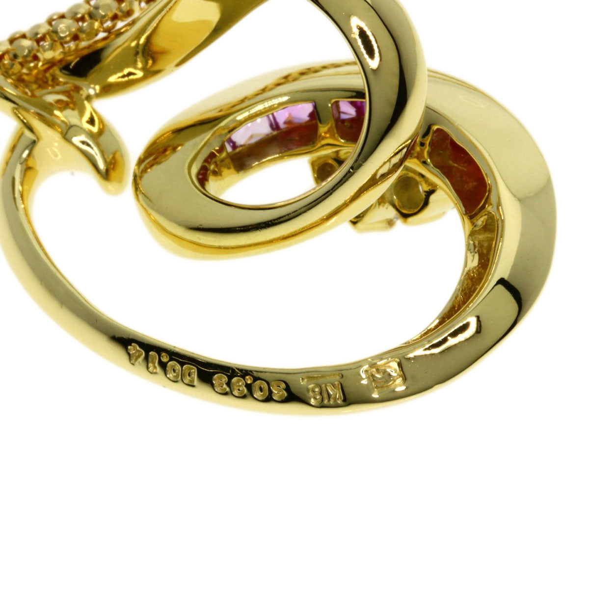 Jeunet   Pink Sapphire Diamond Necklace  K18 Yellow Gold Ladies [Used]