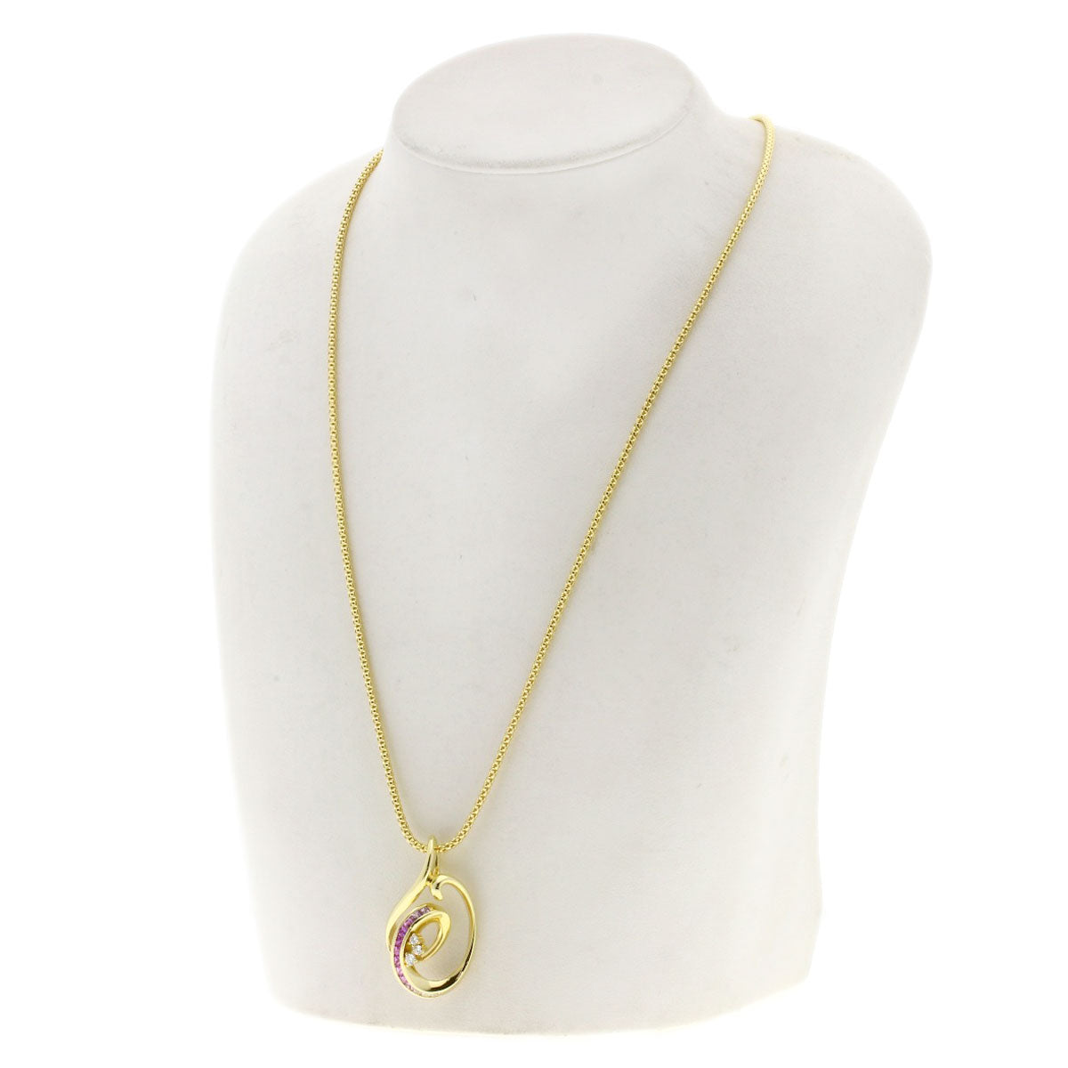 Jeunet   Pink Sapphire Diamond Necklace  K18 Yellow Gold Ladies [Used]
