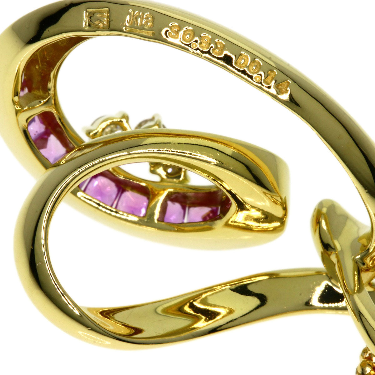 Jeunet   Necklace Pink Sapphire Diamond K18 Yellow Gold Ladies