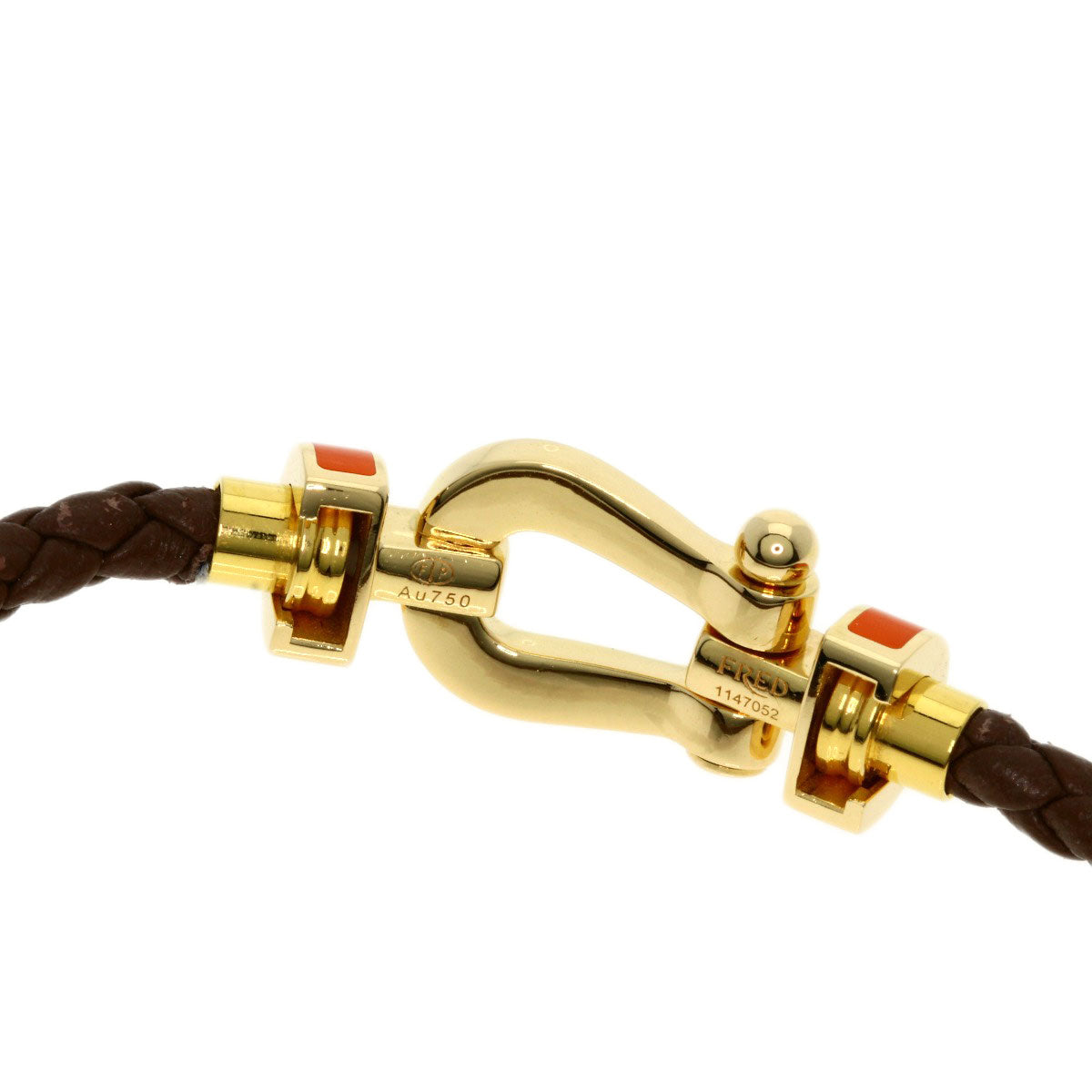 FRED   Bracelet Force 10 SM K18 Yellow Gold LeatherLadies