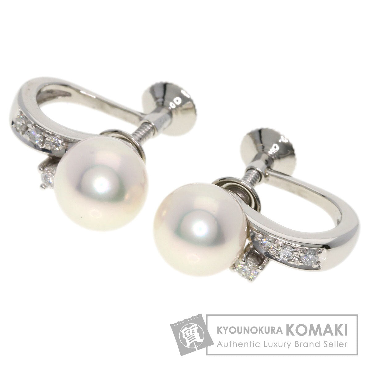 TASAKI   Earring Pearl Pearl Diamond Platinum PT900 Ladies