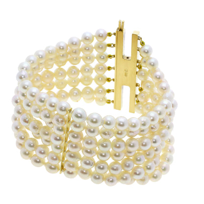 MIKIMOTO Akoya pearl Pearl Bracelet K18 Yellow Gold Ladies [Used]