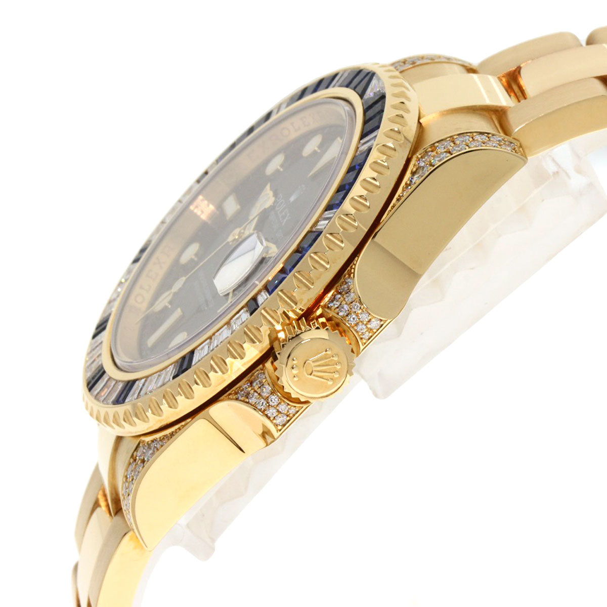 ROLEX GMT Master II Baguette Diamond Sapphire Watches 116758SA K18 Yellow Gold/18K Yellow Gold mens