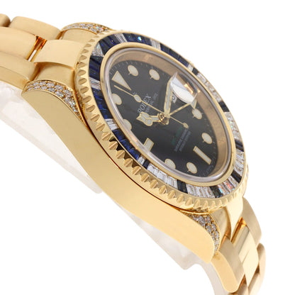 ROLEX GMT Master II Baguette Diamond Sapphire Watches 116758SA K18 Yellow Gold/18K Yellow Gold mens