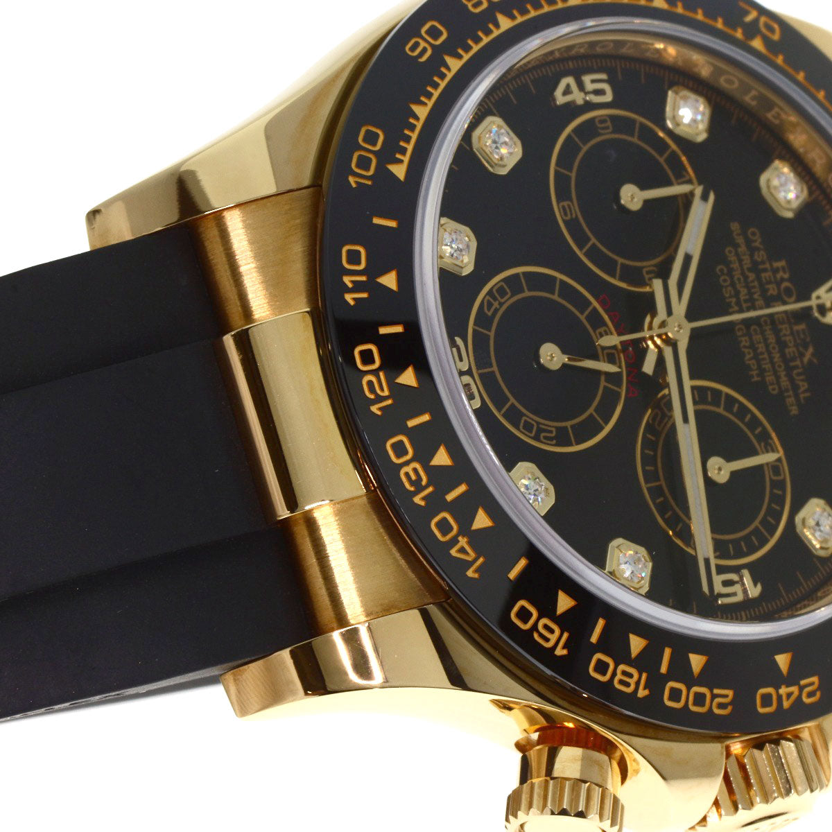 ROLEX Cosmograph Daytona 8P Diamond Watches 116518LNG K18 Yellow Gold/Rubber mens