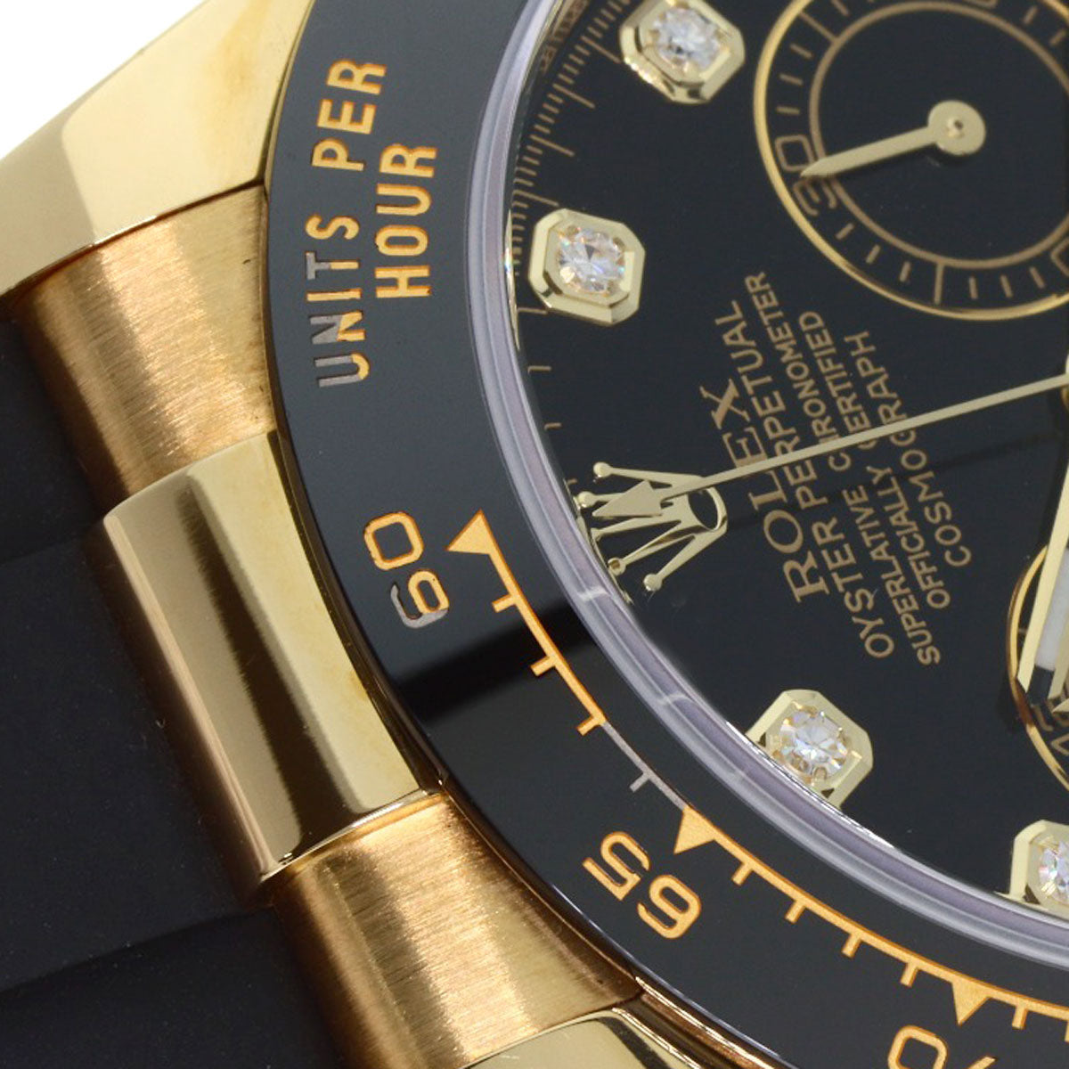 ROLEX Cosmograph Daytona 8P Diamond Watches 116518LNG K18 Yellow Gold/Rubber mens