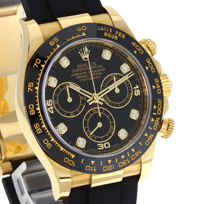 ROLEX Cosmograph Daytona 8P Diamond Watches 116518LNG K18 Yellow Gold/Rubber mens