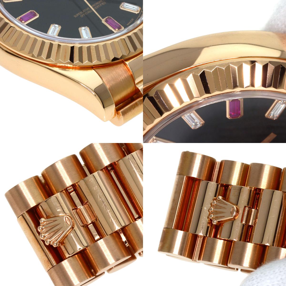 ROLEX Day-Date 2 Diamond 2PRuby Watches 218235BG K18 Pink Gold/18K Pink Gold mens