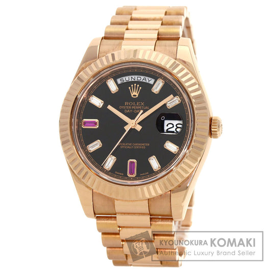 ROLEX Day-Date 2 Diamond 2PRuby Watches 218235BG K18 Pink Gold/18K Pink Gold mens