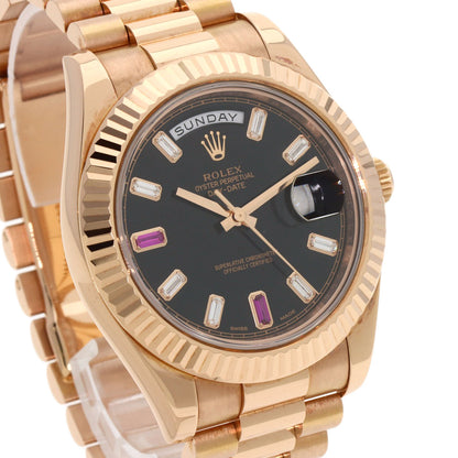 ROLEX Day-Date 2 Diamond 2PRuby Watches 218235BG K18 Pink Gold/18K Pink Gold mens