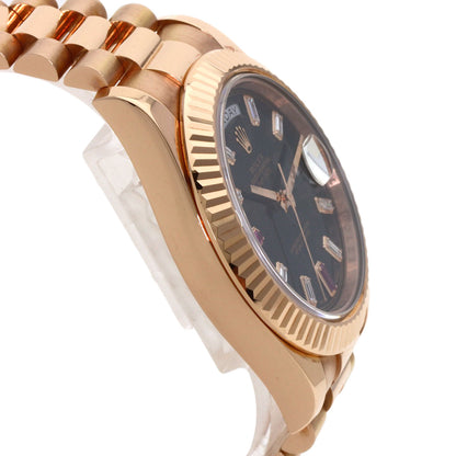 ROLEX Day-Date 2 Diamond 2PRuby Watches 218235BG K18 Pink Gold/18K Pink Gold mens