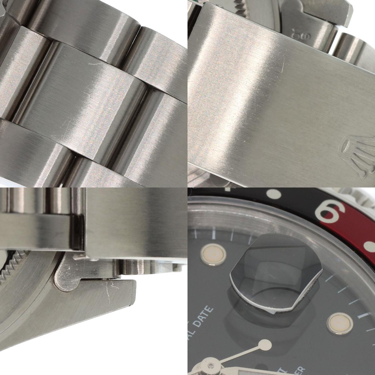 ROLEX GMT Master II Red and Black Bezel Tritium Watches 16710 Stainless Steel/Stainless Steel mens