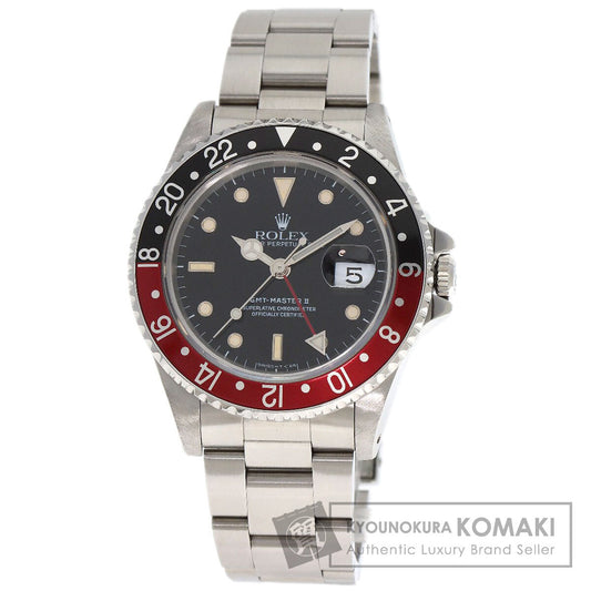 ROLEX GMT Master II Red and Black Bezel Tritium Watches 16710 Stainless Steel/Stainless Steel mens