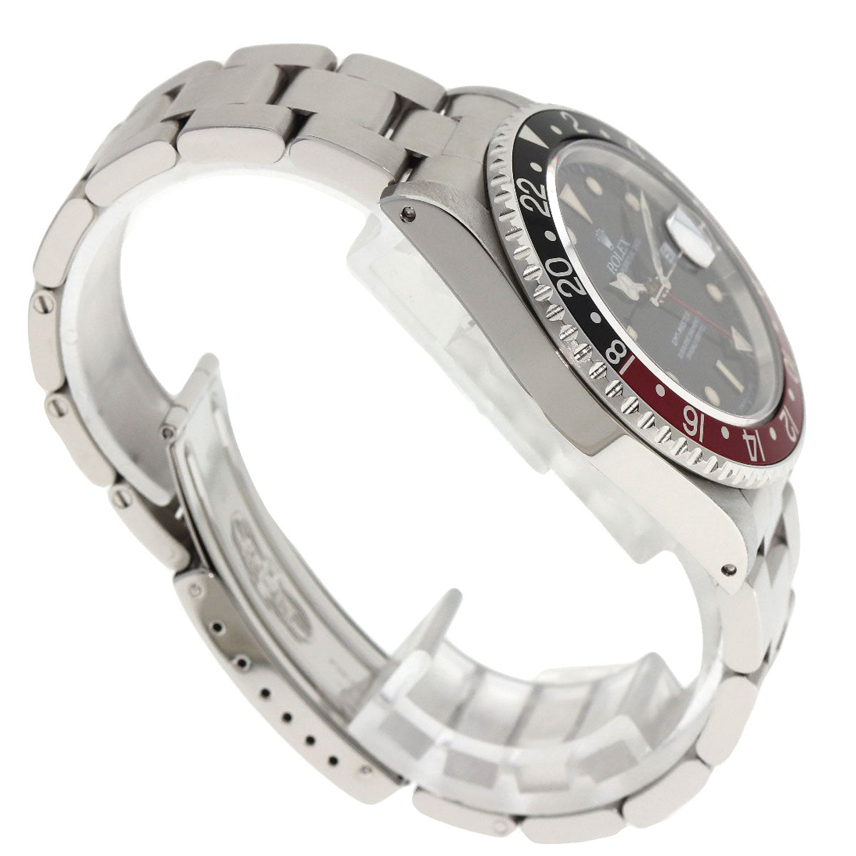 ROLEX GMT Master II Red and Black Bezel Tritium Watches 16710 Stainless Steel/Stainless Steel mens