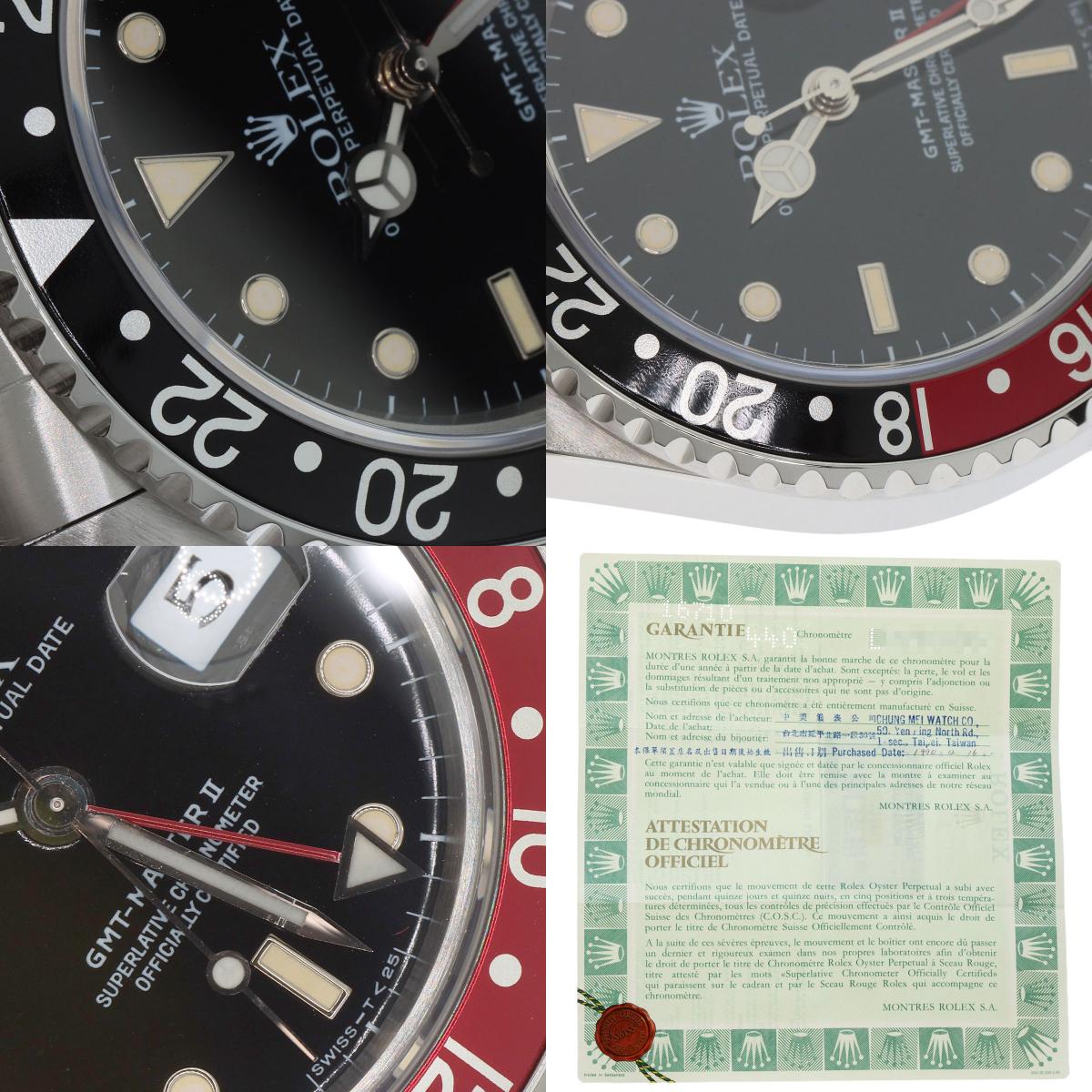 ROLEX GMT Master II Red and Black Bezel Tritium Watches 16710 Stainless Steel/Stainless Steel mens