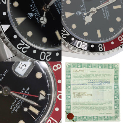 ROLEX GMT Master II Red and Black Bezel Tritium Watches 16710 Stainless Steel/Stainless Steel mens