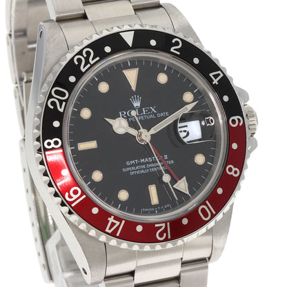 ROLEX GMT Master II Red and Black Bezel Tritium Watches 16710 Stainless Steel/Stainless Steel mens