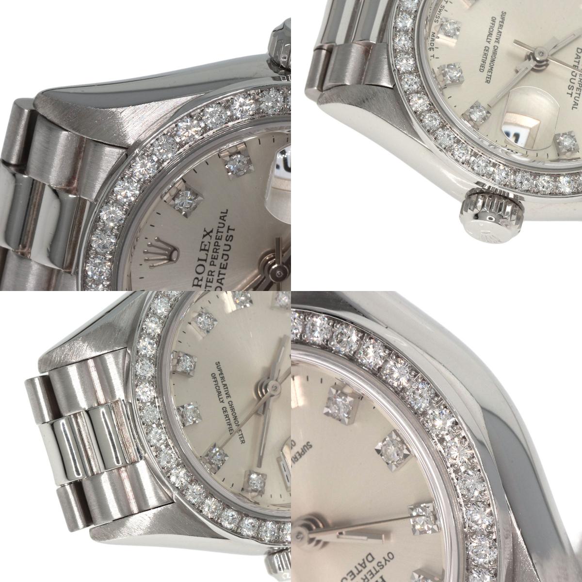 ROLEX Datejust 10P Bezel Diamond Watches 69136G Platinum/PT Ladies