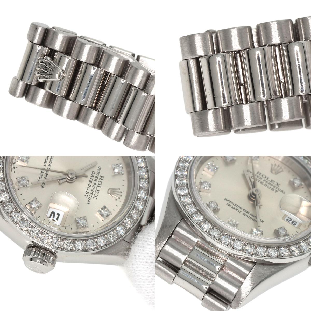 ROLEX Datejust 10P Bezel Diamond Watches 69136G Platinum/PT Ladies