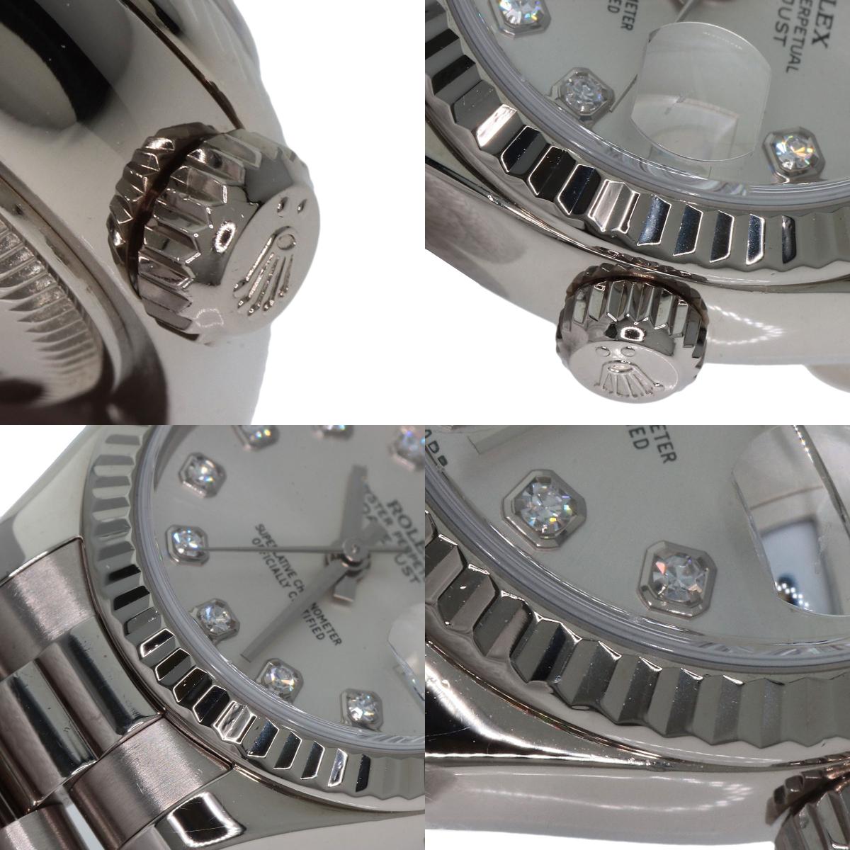 ROLEX DATEJUST 10P Diamond Watches 179179G K18 White Gold/K18 White Gold Ladies
