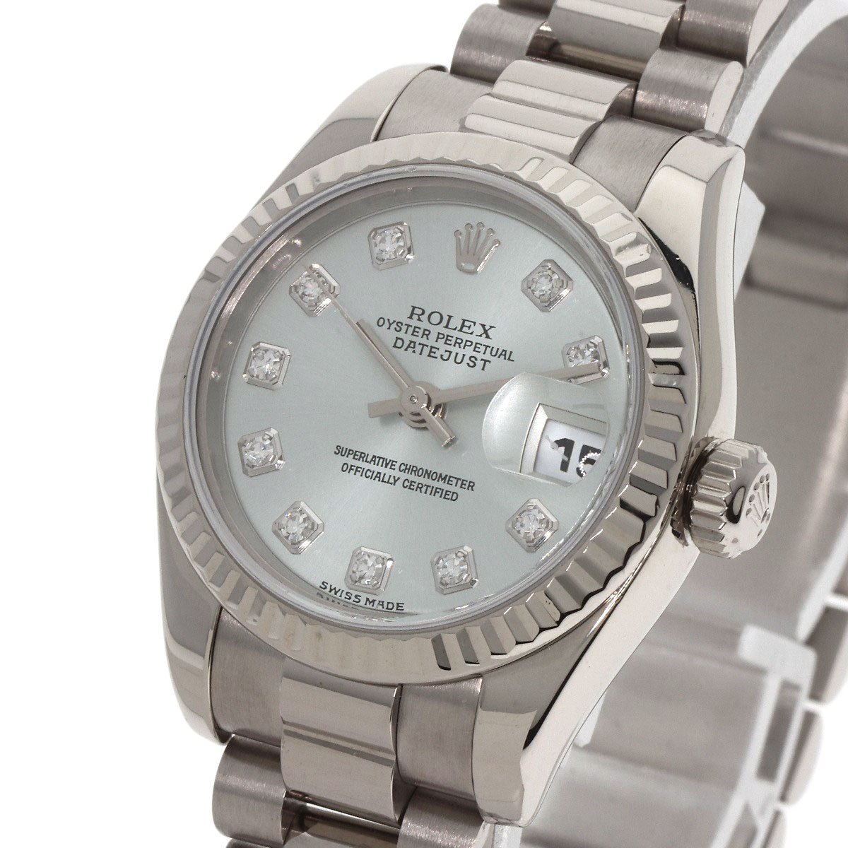 ROLEX Datejust 10P Diamond Watches 179179G K18 White Gold/K18 White Gold Ladies