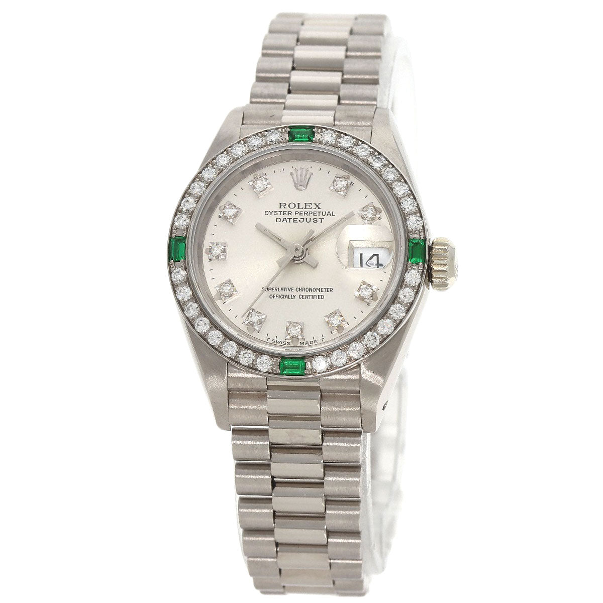ROLEX Datejust Diamond Emerald Watches 69079G K18 White Gold/K18 White Gold Ladies