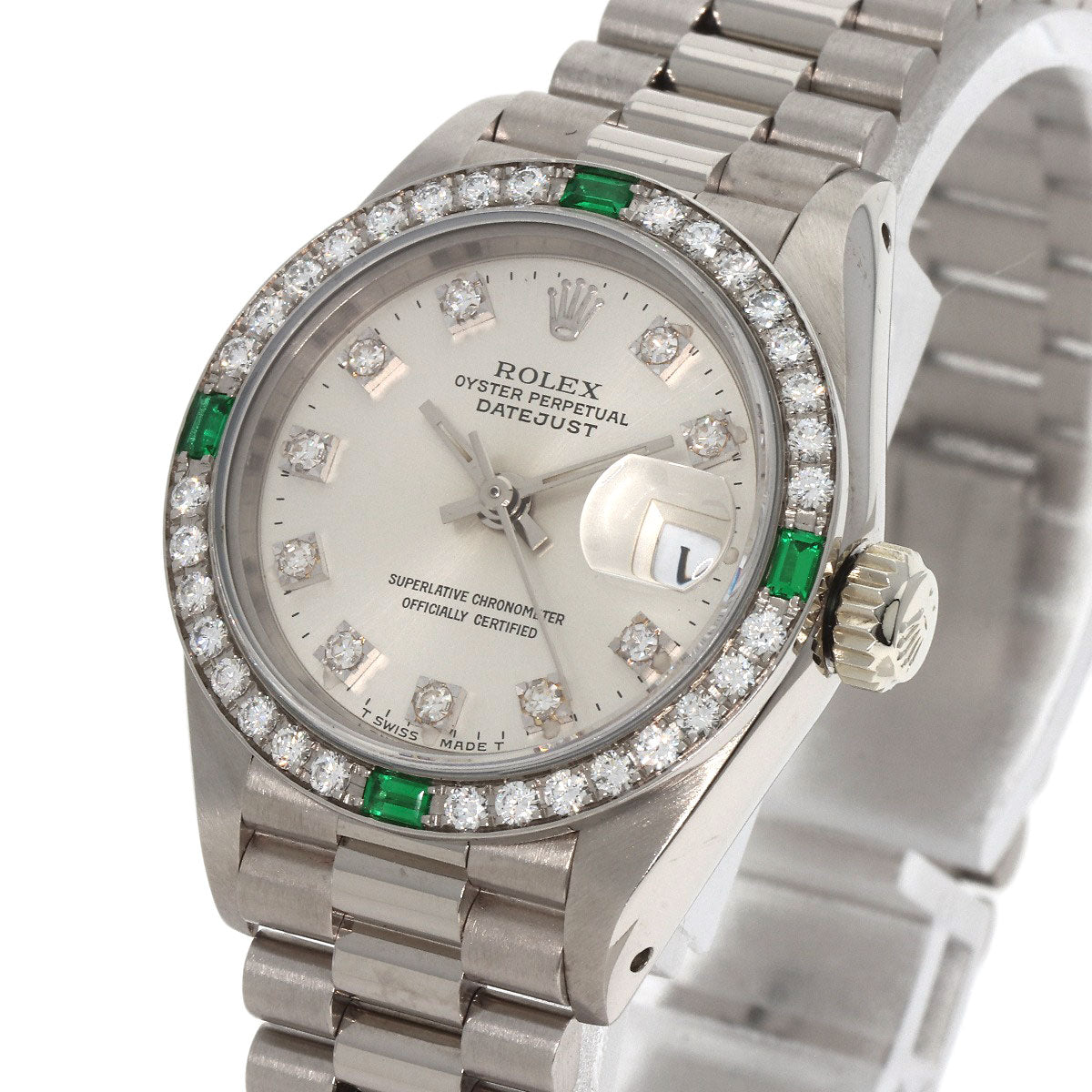 ROLEX Datejust Diamond Emerald Watches 69079G K18 White Gold/K18 White Gold Ladies