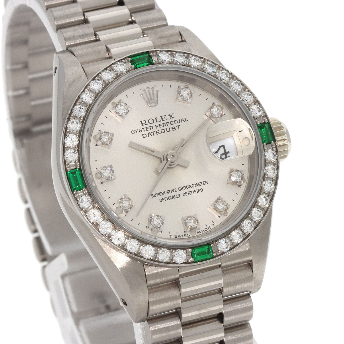 ROLEX Datejust Diamond Emerald Watches 69079G K18 White Gold/K18 White Gold Ladies
