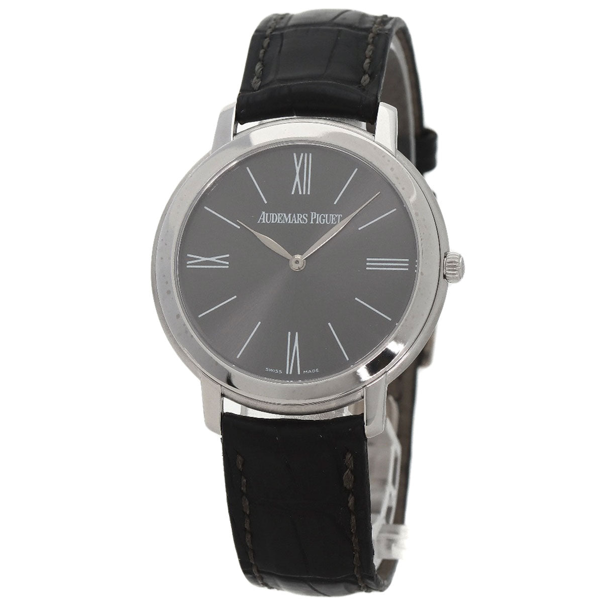 AUDEMARS PIGUET Jules Audemars Extra Flat Watches 15126BC.00.D002CR.01 K18 White Gold/Leather mens